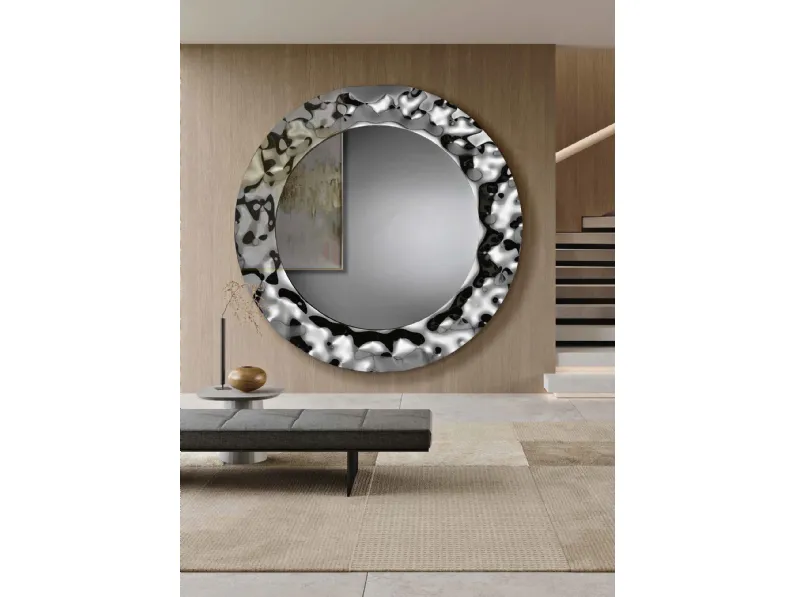 Specchio con cornice in vetro mosso Dance di Capodarte