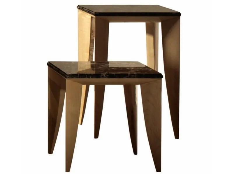 Tavolino Dante in marmo e legno massello di Daytona Home