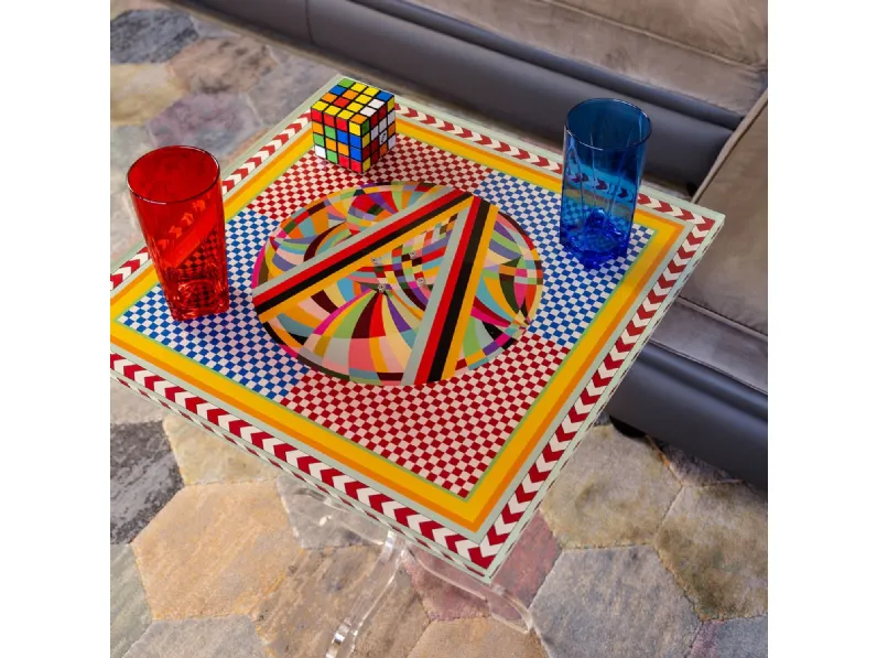 Tavolino in cristallo acrilico Decor quadrato di Vesta