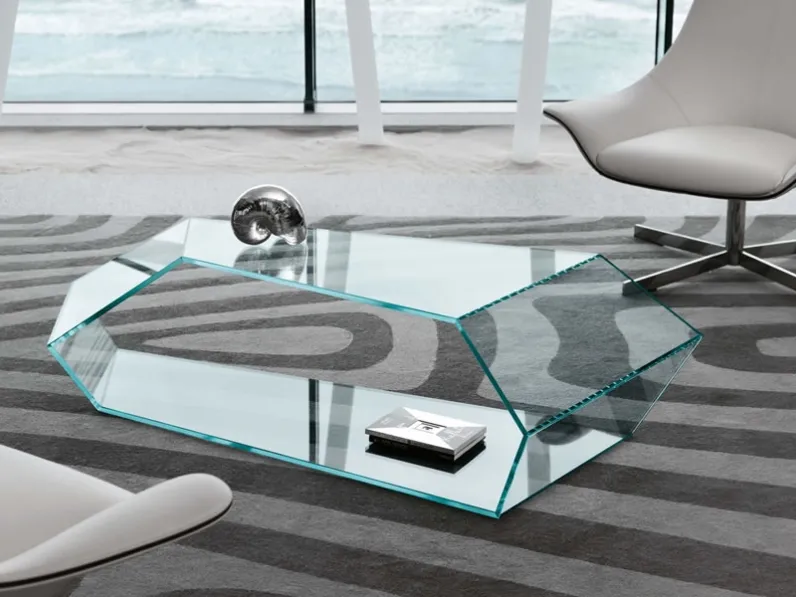Tavolino in vetro Dekon 2 di Tonelli