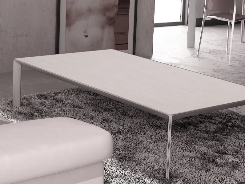 Tavolino Lite con top in ceramica e base in metallo di Dexo