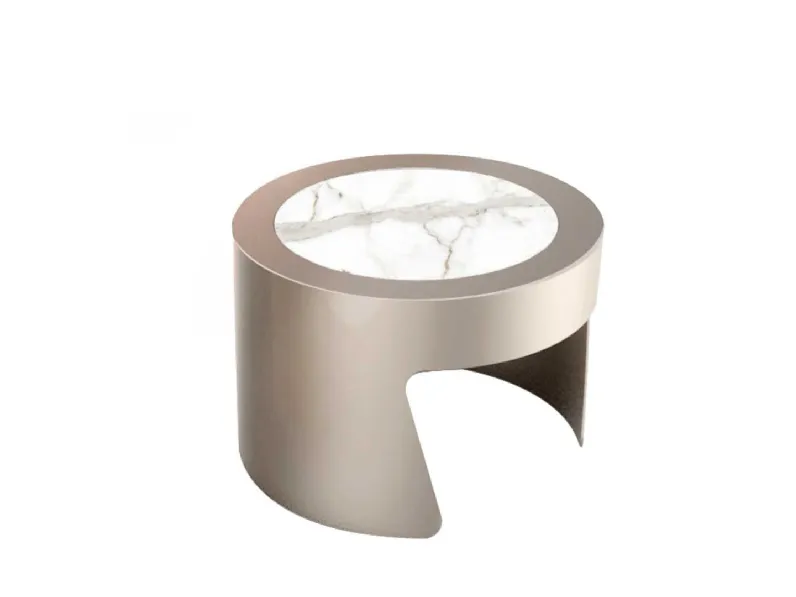 Tavolino rotondo in metallo e ceramica Discovery Lamp di Naos