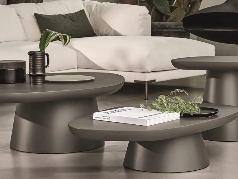 Tavolino Stone-In con base in metallo e piano in MDF Stone Ditre Italia