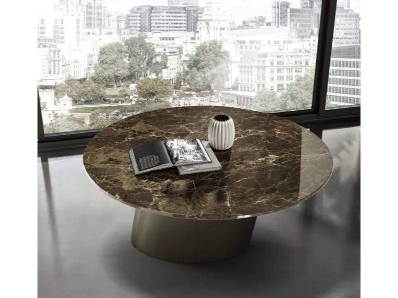Tavolino Dorado Low con top in marmo di Eforma