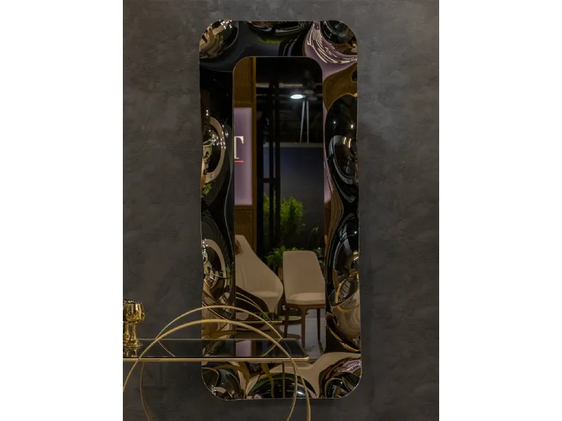 Specchio di design con cornice in vetro curvo Dorian di Tonin Casa