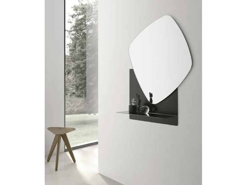Specchio con mensola in metallo Double Trouble di Target Point