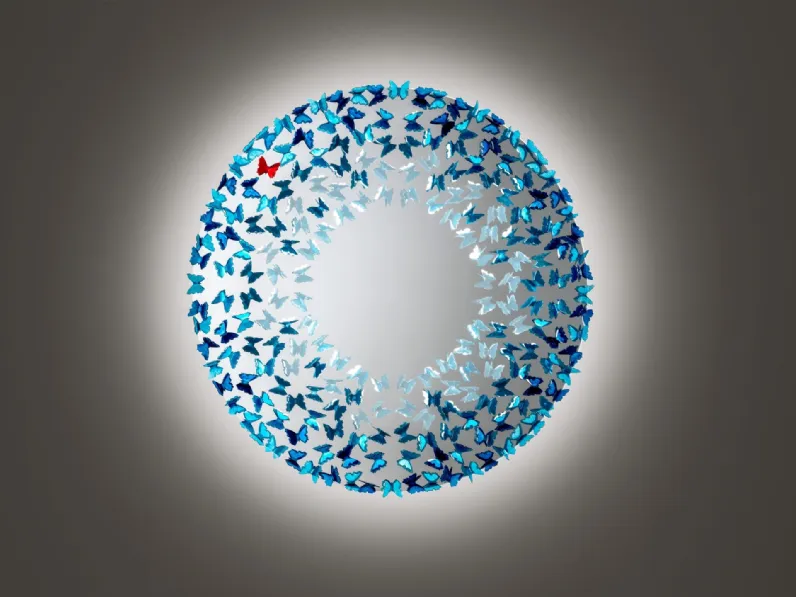 Specchio decorativo Dreamcatcher con farfalle in vetro dipinte a mano di Reflex