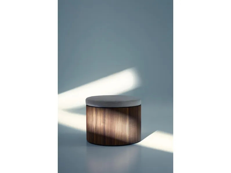 Pouf Drum in tessuto e legno di Lema