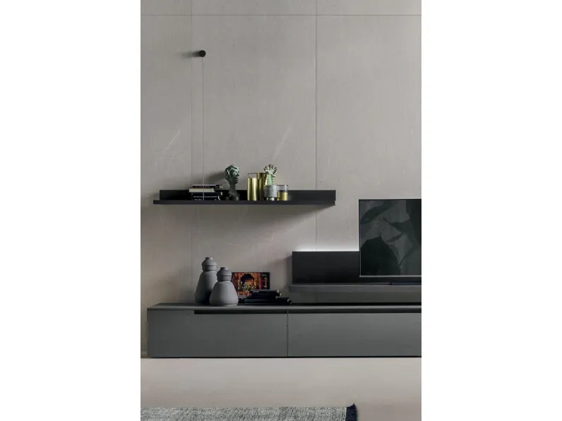 Mensole Elle & Filo in materico rovere carbone di Tomasella