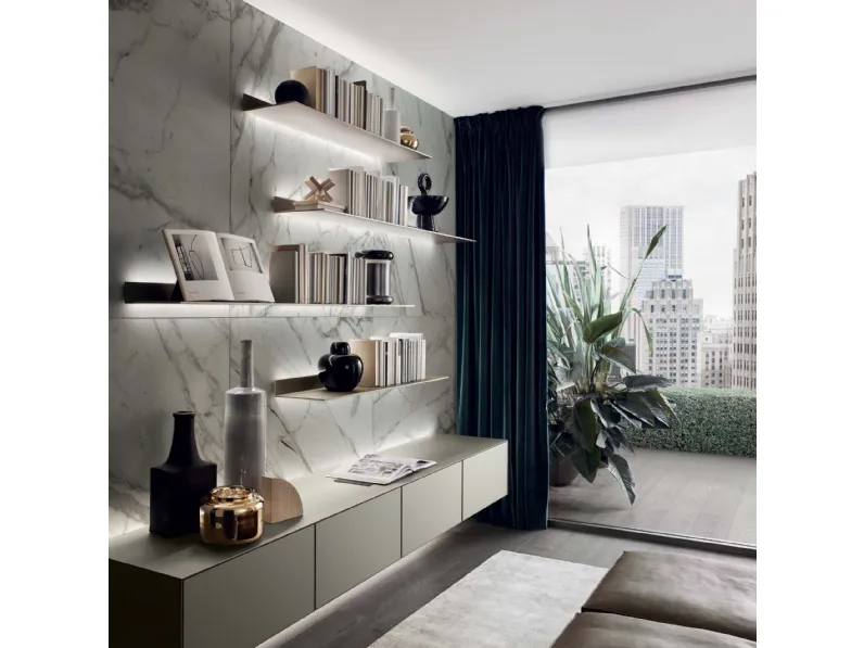 Mensola in vetro Eos di Rimadesio