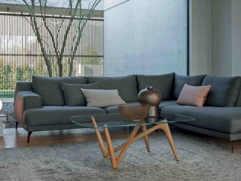 Tavolino in vetro Esse Coffee Wood di Compar Italia