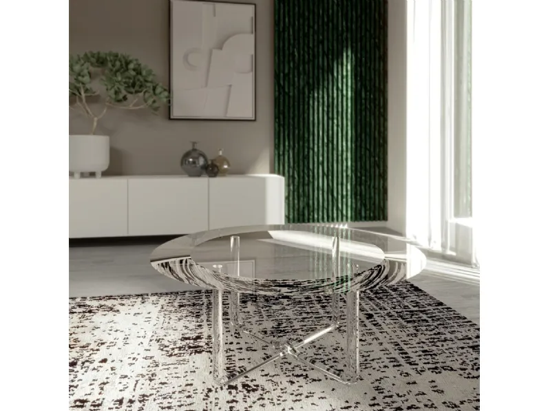 Tavolino in plexiglass trasparente Essence tondo di Vesta