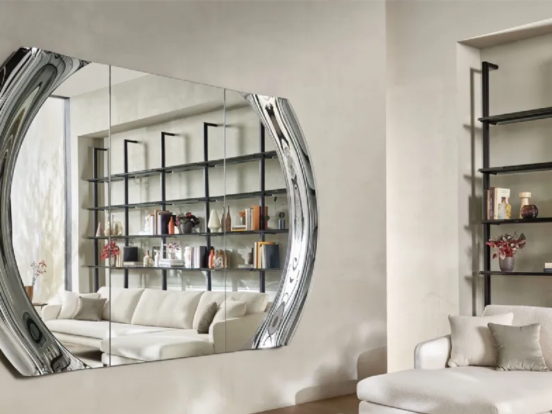 Specchio Magnifico con cornice oin vetro curvato di Fiam