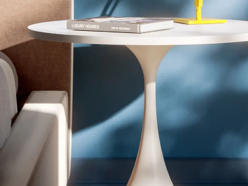 Tavolino rotondo in HPL e base in acciaio Flow TA di Ambiance Italia