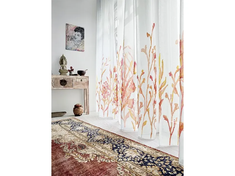 Tenda in tessuto con stampa digitale di foglie acquerellate Floyd di Ado