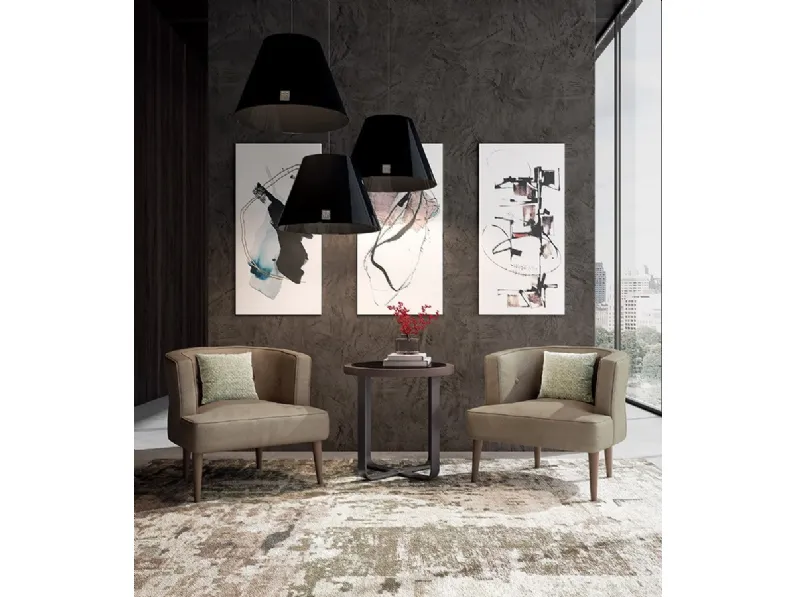 Tavolino For You YTA01 con top in vetro e gambe in metallo di Ferretti e Ferretti