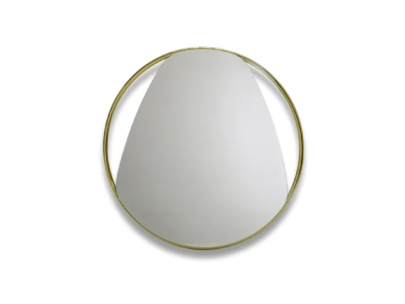 Specchio con cornice rotonda in acciaio Frame Globe di Ambiance Italia