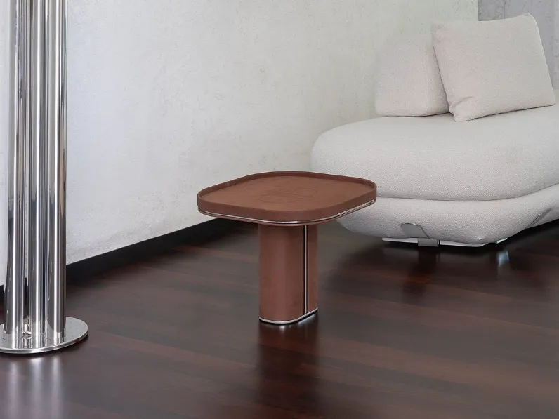 Tavolino rivestito in pelle Fritz di Daytona Home