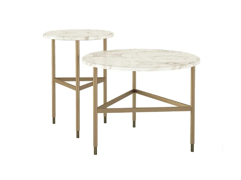 Tavolino in marmo e ottone Gaudì di Daytona Home