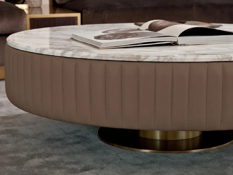 Tavolino in marmo e pelle Giove di Daytona Home