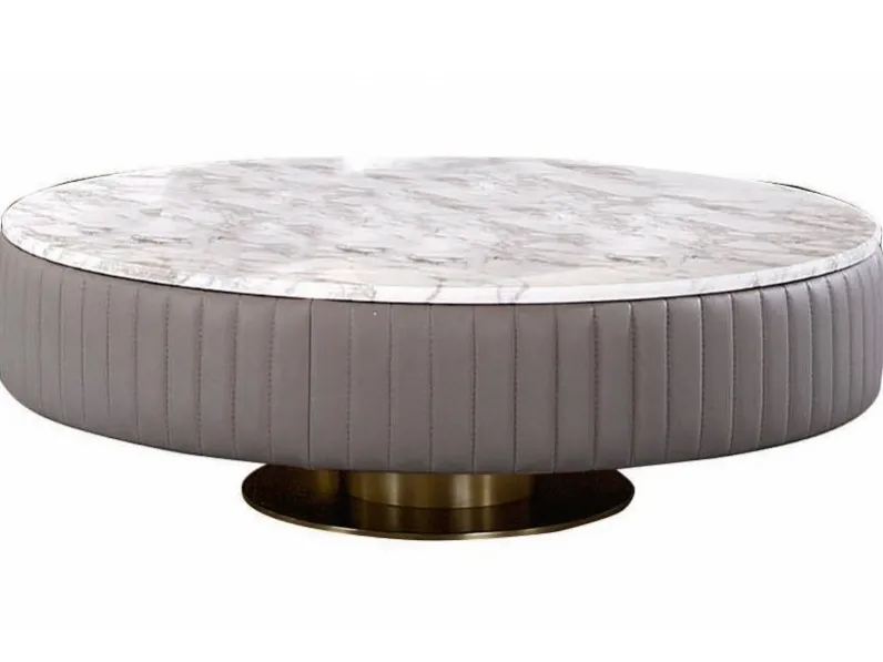 Tavolino in marmo e pelle Giove di Daytona Home