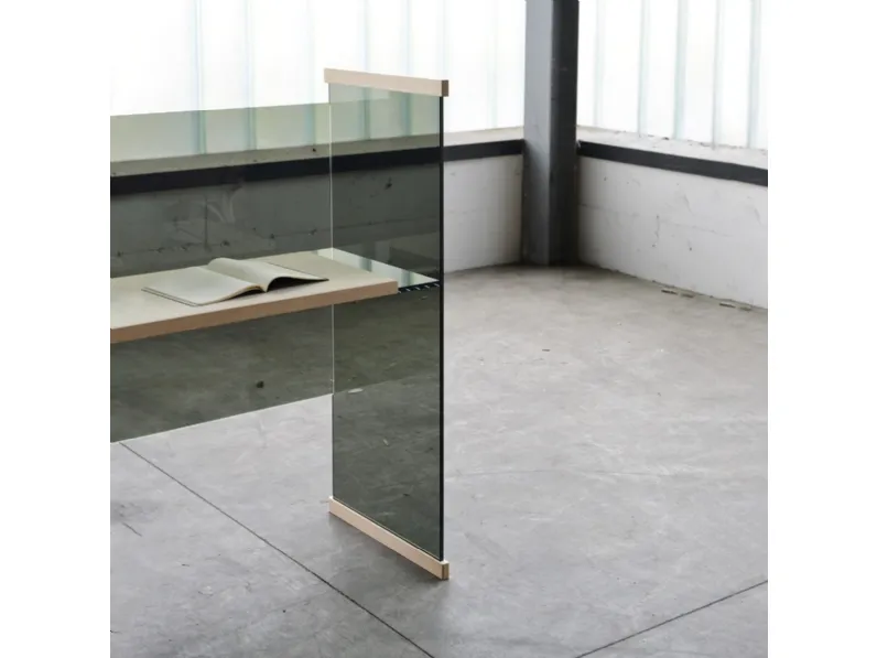 Scrittoio Diapositive in cristallo con elementi in Frassino di Glas Italia
