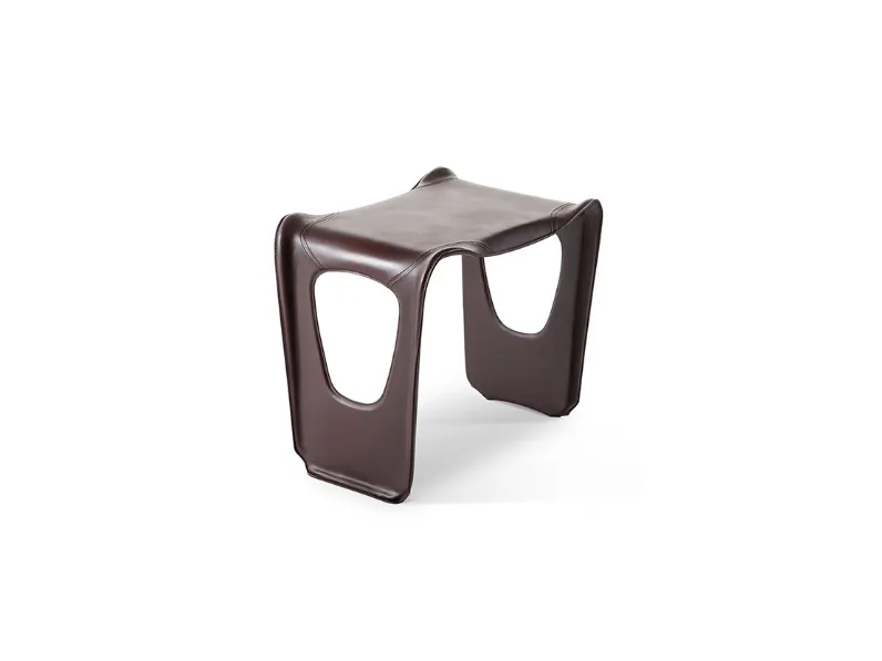 Tavolino di design Gueridon rivestito in cuoio di Cassina