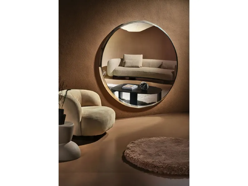 Specchio Halo con cornice in vetro di Nature Design
