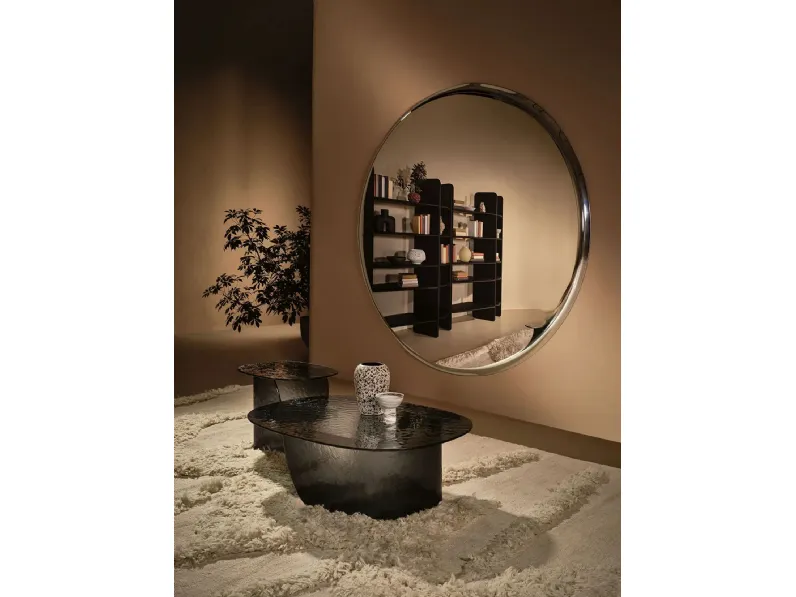 Specchio Halo con cornice in vetro di Nature Design