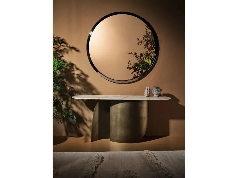 Specchio Halo con cornice in vetro di Nature Design