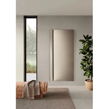 Specchio rettangolare con inserto laterale curvo Helmut di Ikone Casa