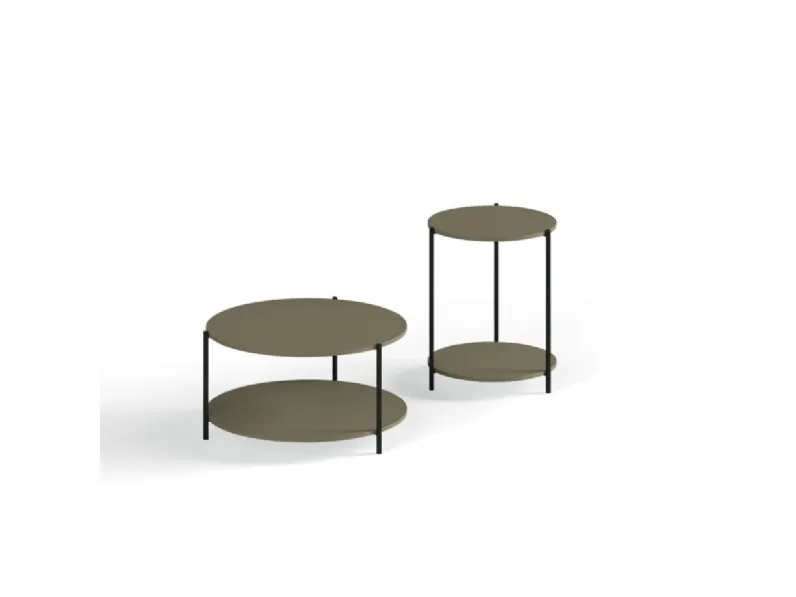 Tavolino moderno con struttura in metallo e top laccato opaco Icaro di Orme