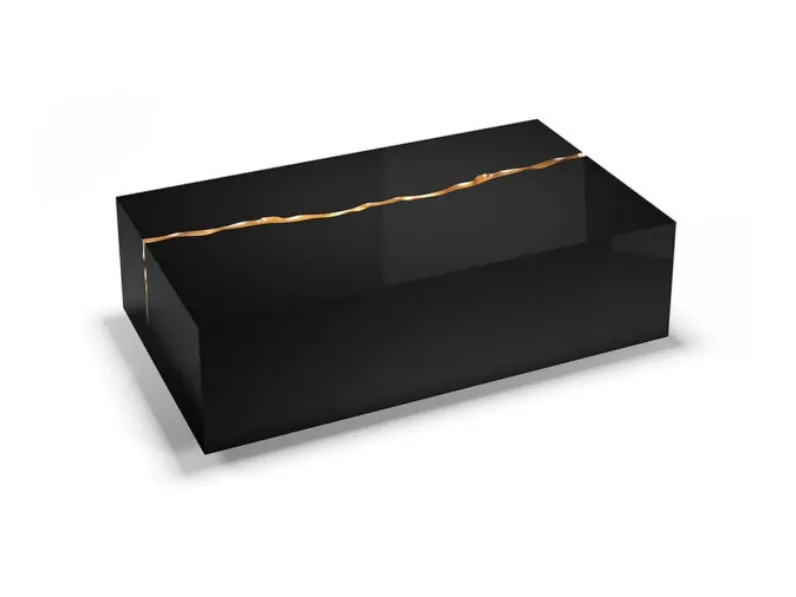 Tavolino in legno laccato Impact 40 con decoro in oro di Reflex