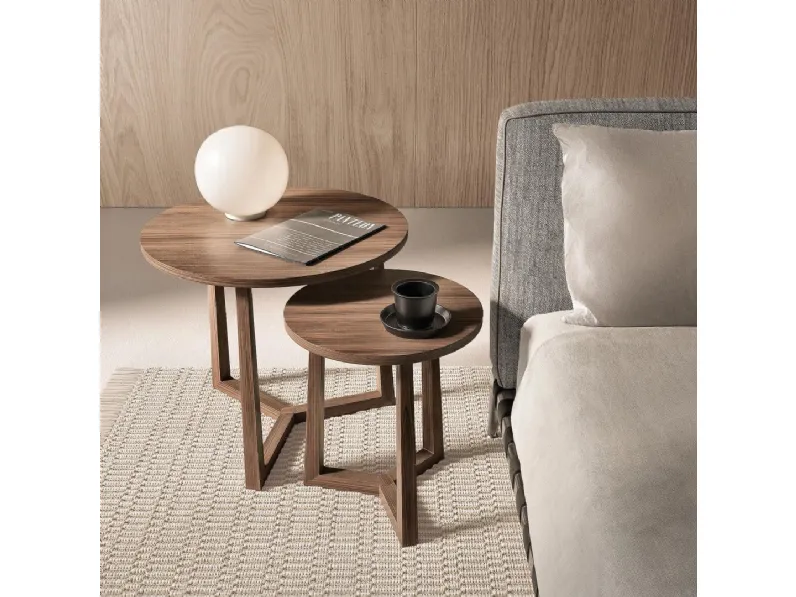 Tavolino moderno in legno massello Jiff di Flexform