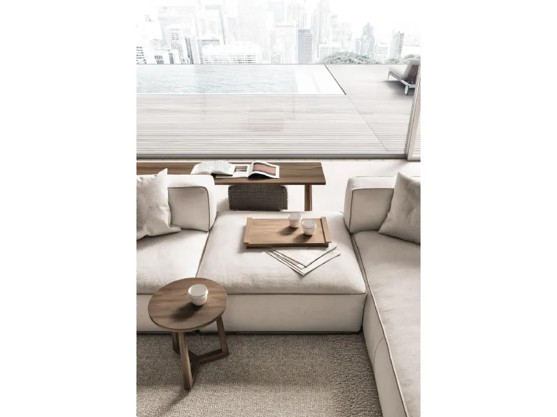 Tavolino moderno in legno massello Jiff di Flexform