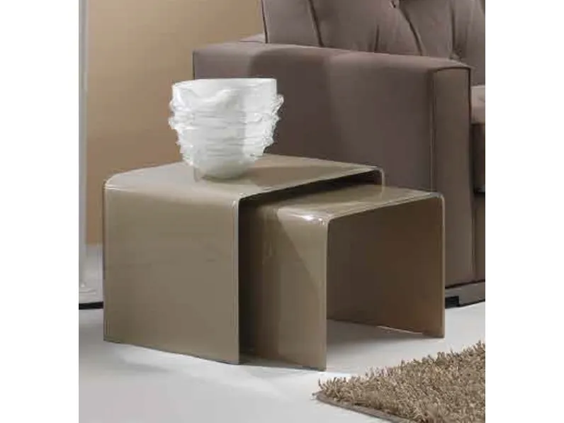 Tavolino in cristallo curvato laccato Joker 02 de La Vetreria