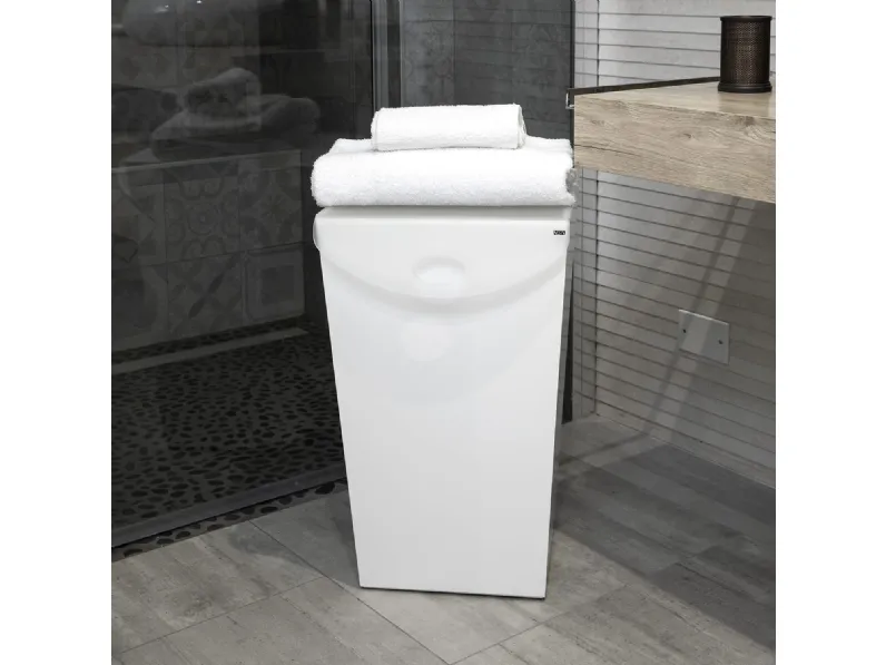 Portabiancheria in legno con coperchio in plexiglass Laundry di Vesta