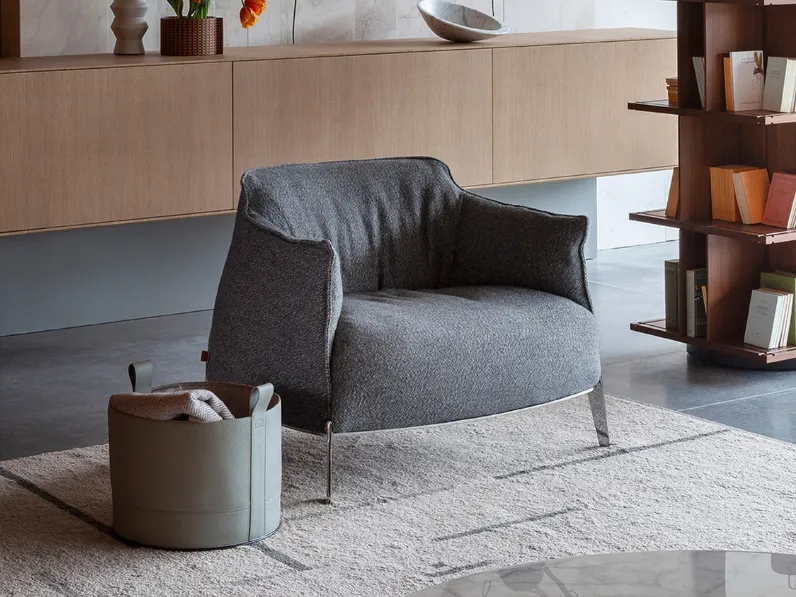 Contenitore Leather Basket in pelle di Poltrona Frau