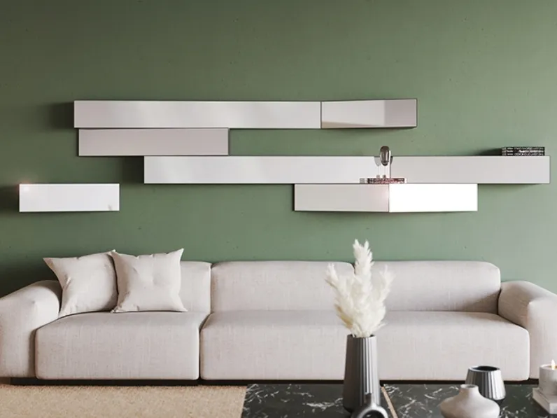 Mensole in metallo con specchio Look di Minotti Italia