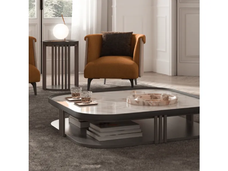 Tavolino Lost in laminam e legno di Ghezzani