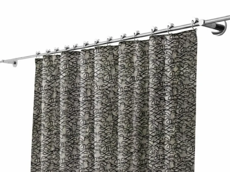 Tenda sistema bastoni Lucente a fantasia nero e grigio e bastone in acciaio di Tao