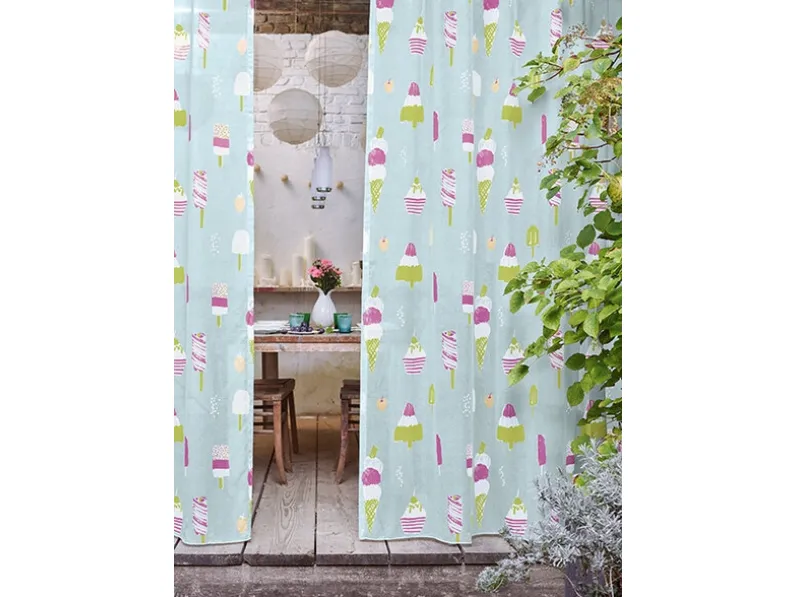 Tenda dalla grafica giovane e colorata con Gelati e Lecca Lecca Lula di Ado