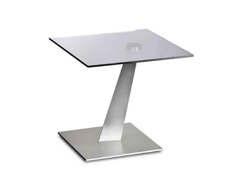 Tavolino moderno in cristallo con base in acciaio Lyps di Naos