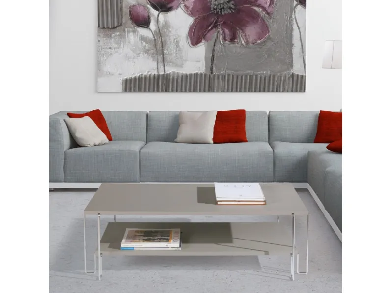 Tavolino con doppio ripiano Quasar di Maconi