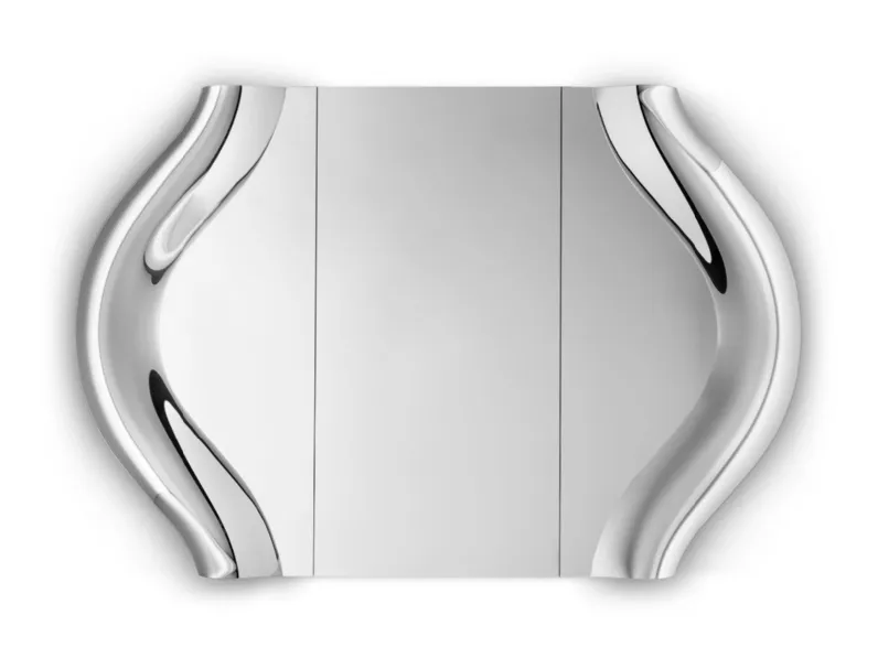 Specchio Magnifico con cornice in vetro curvato di Fiam