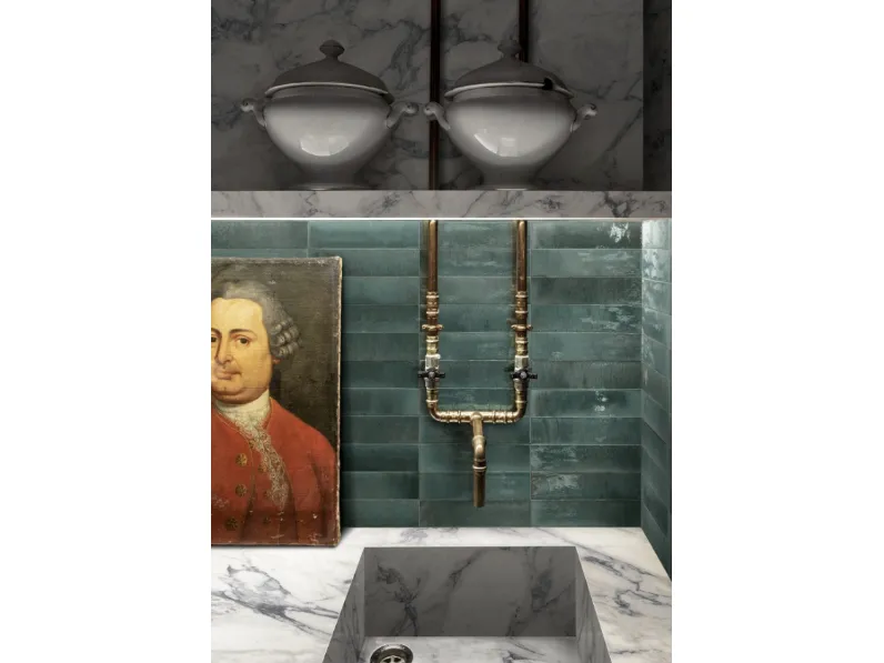 Top Cucina Marble Look Capraia Bookmatch di Marazzi