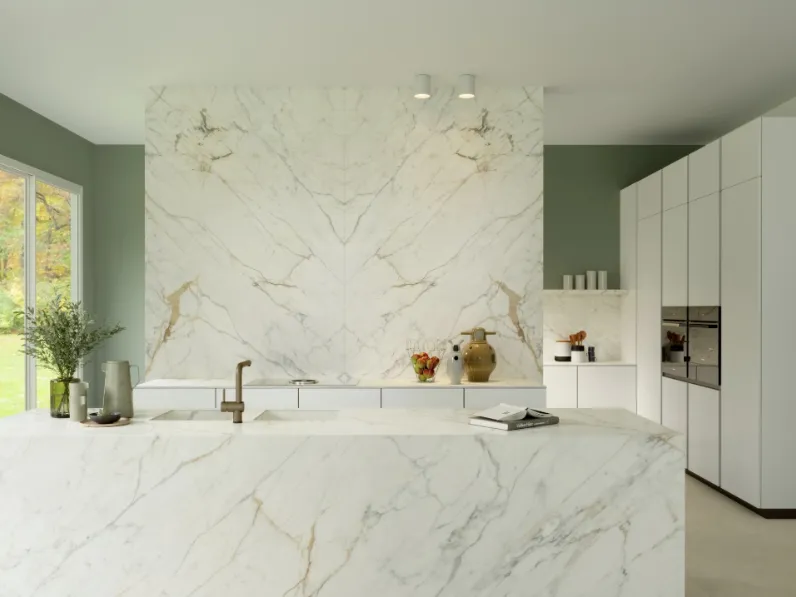 Top Cucina Marble Look Golden White di Marazzi
