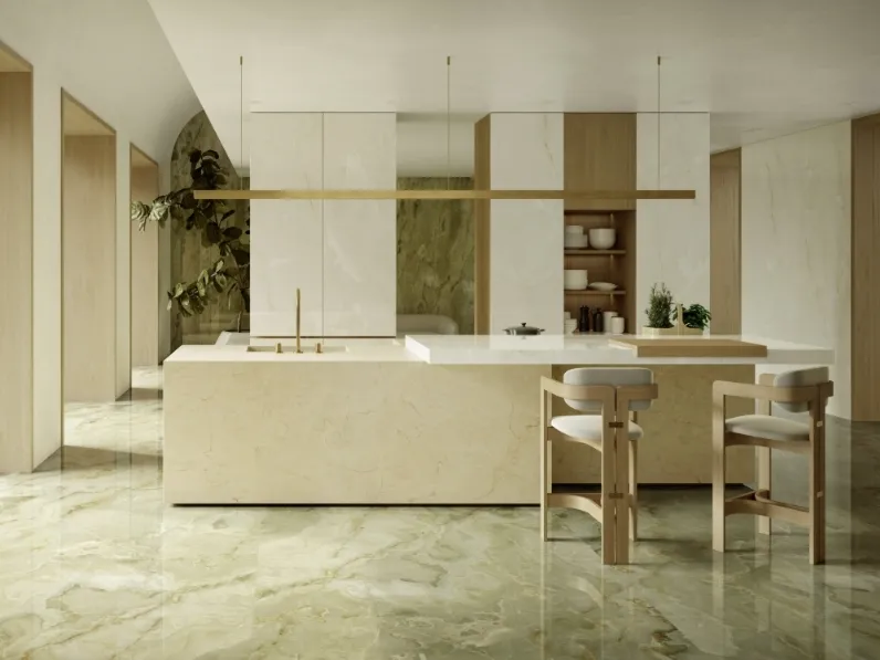 Top Cucina Marble Look Onice Avorio di Marazzi