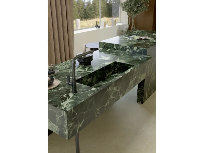 Top Cucina Marble Look Verde Aver di Marazzi