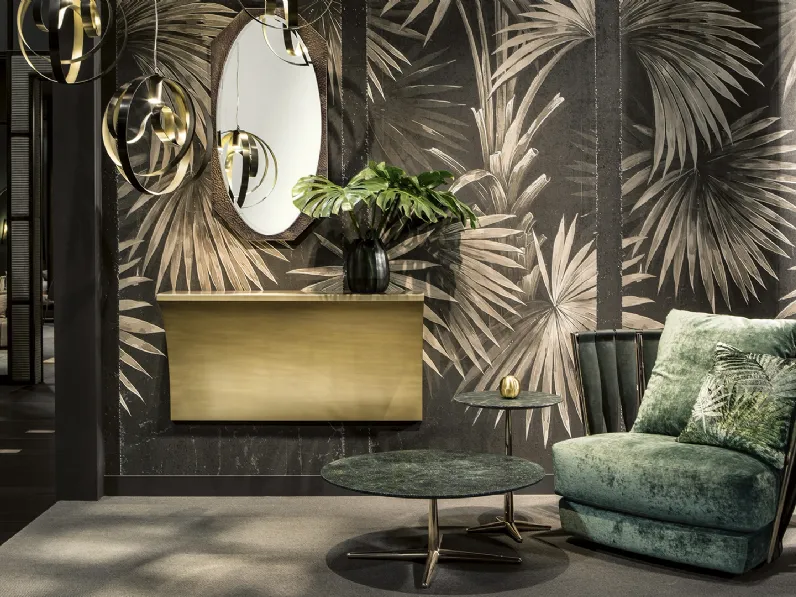 Specchio ovale Marylin con cornice in ferro battuto di Cantori